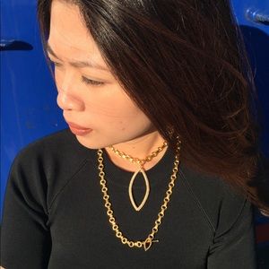 Luv AJ - Marquise statement necklace in gold